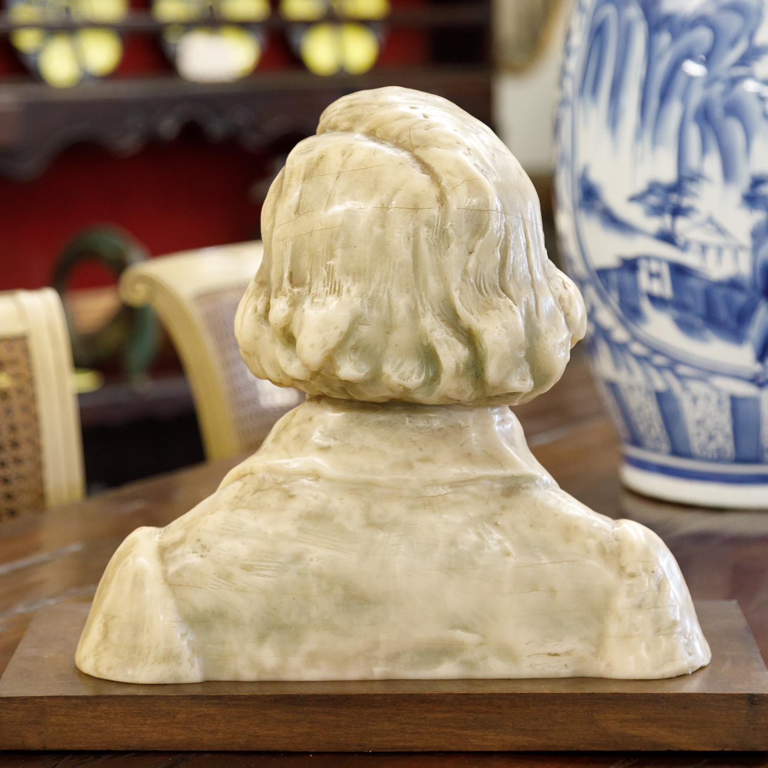Fine Wax Bust of Franz Liszt by French Sculptor Paul Gaston Deprez, Signed 1