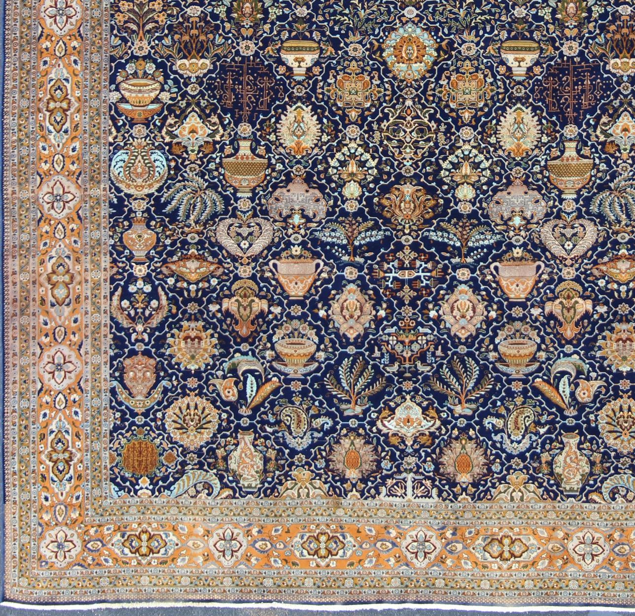 blue tabriz rug