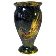 Fine Wedgwood Fairyland Lustre Exotic Gilded Birds Baluster Vase #Z5986