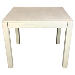 karl springer game table Fine White Alligator Leather Games Table Attributed to Karl Springer