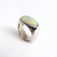 Anillo de ópalo Leyser "Calypso" de oro blanco de 18k