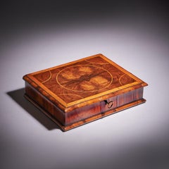 Fine William and Mary 17th Century Olive Oyster Lace Box