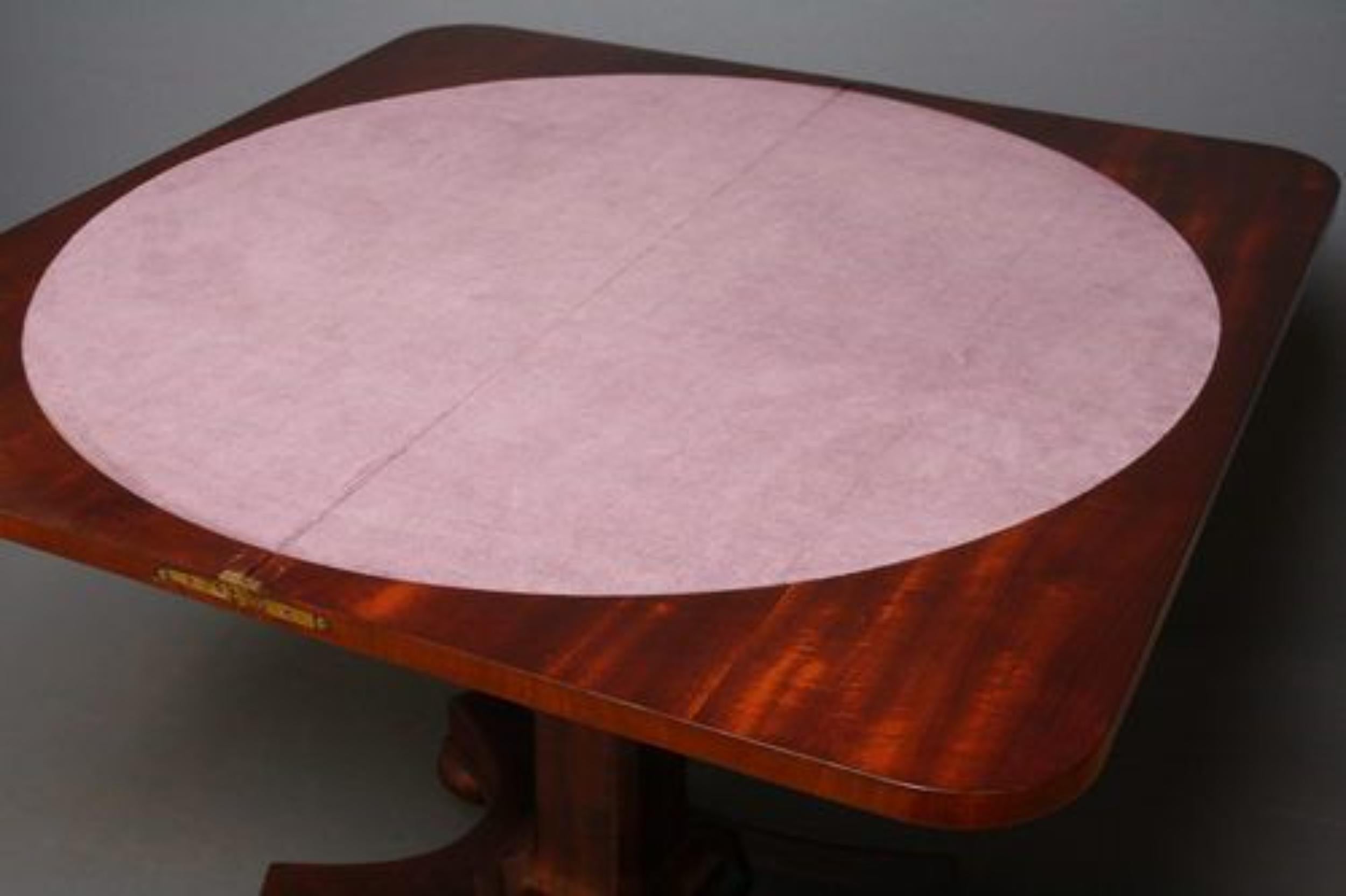 Fine William IV Mahogany Games Table In Good Condition For Sale In Whaley Bridge, GB