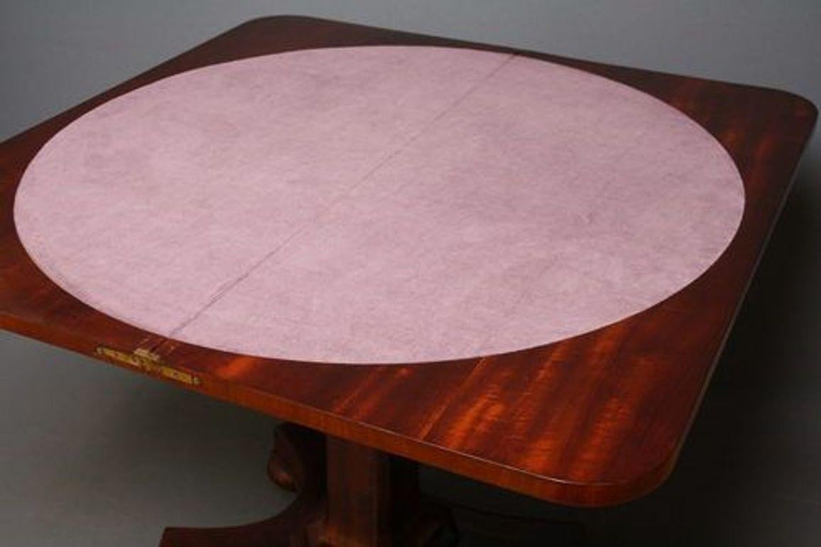 English Fine William IV Mahogany Games Table For Sale