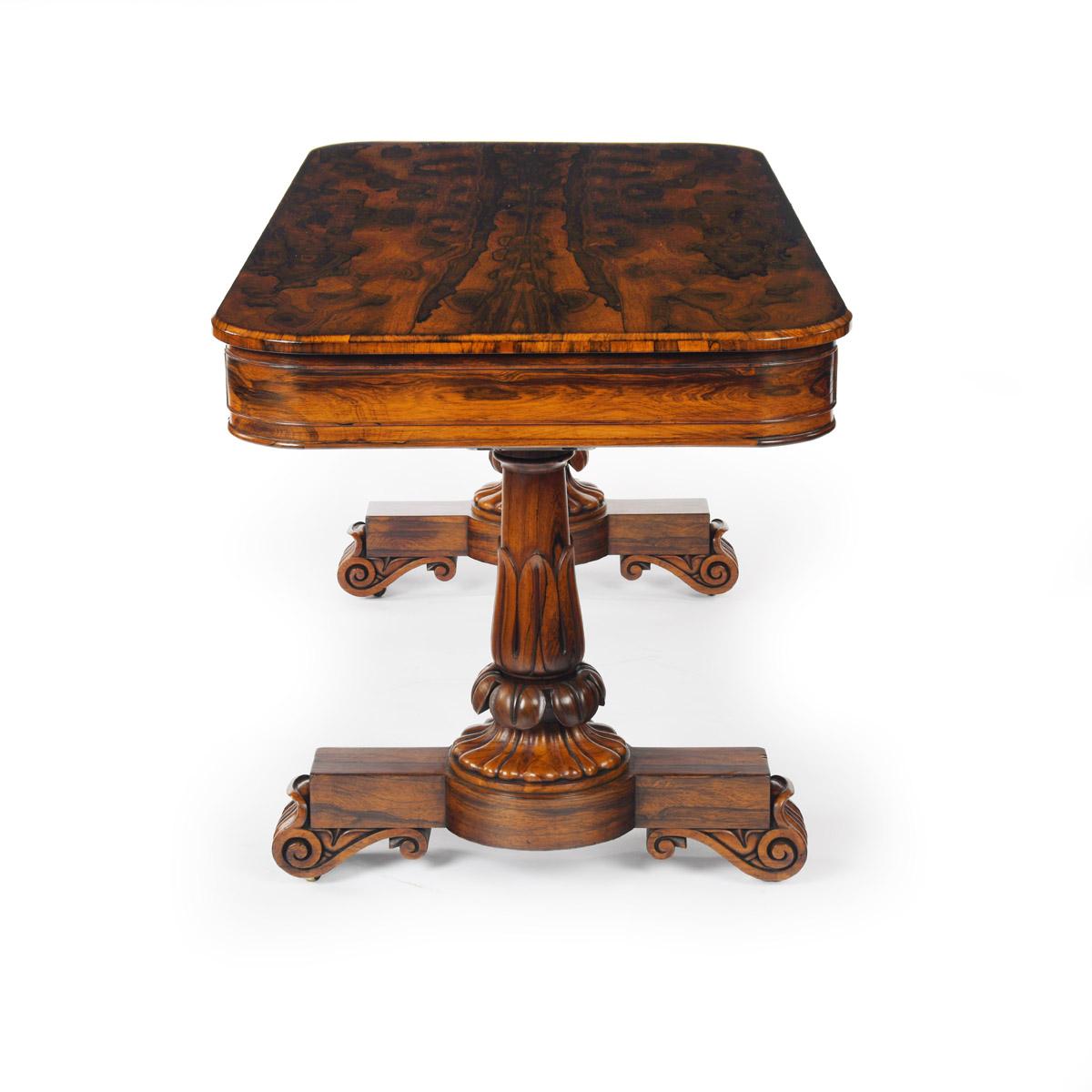 Feine William IV Periode Rosewood Bibliothek Tisch von George Simson und Sohn (William IV.) im Angebot
