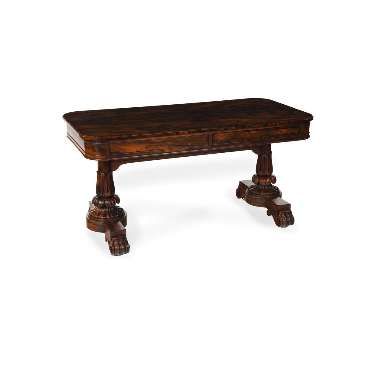 Feine William IV Periode Rosewood Bibliothek Tisch von George Simson und Sohn (Englisch) im Angebot