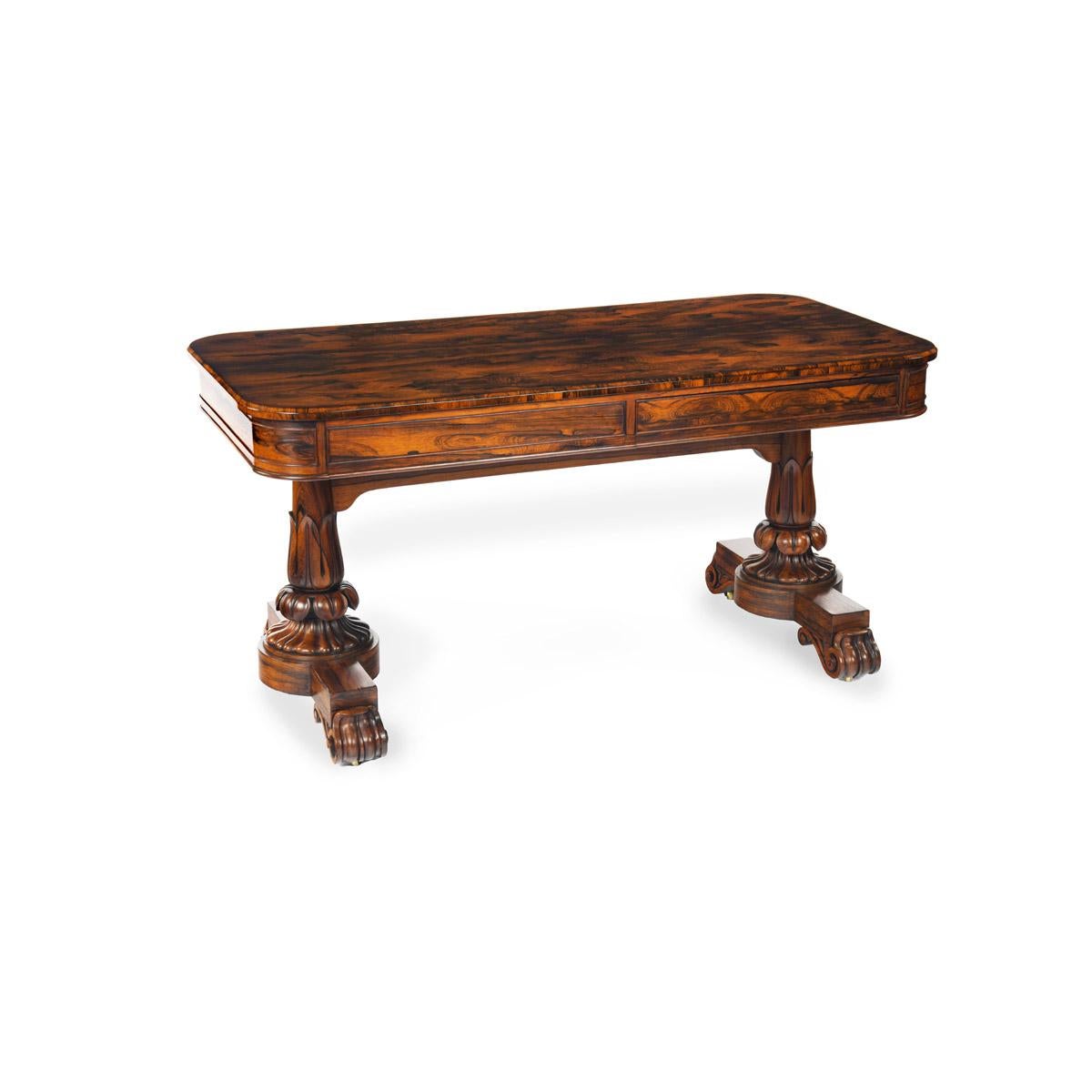 Feine William IV Periode Rosewood Bibliothek Tisch von George Simson und Sohn (Englisch) im Angebot