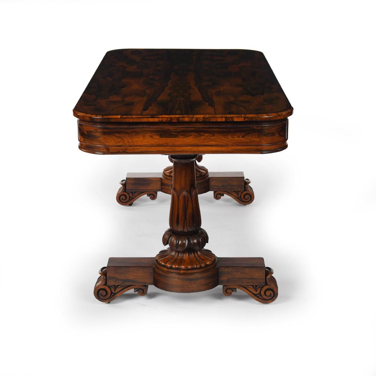 Feine William IV Periode Rosewood Bibliothek Tisch von George Simson und Sohn (19. Jahrhundert) im Angebot