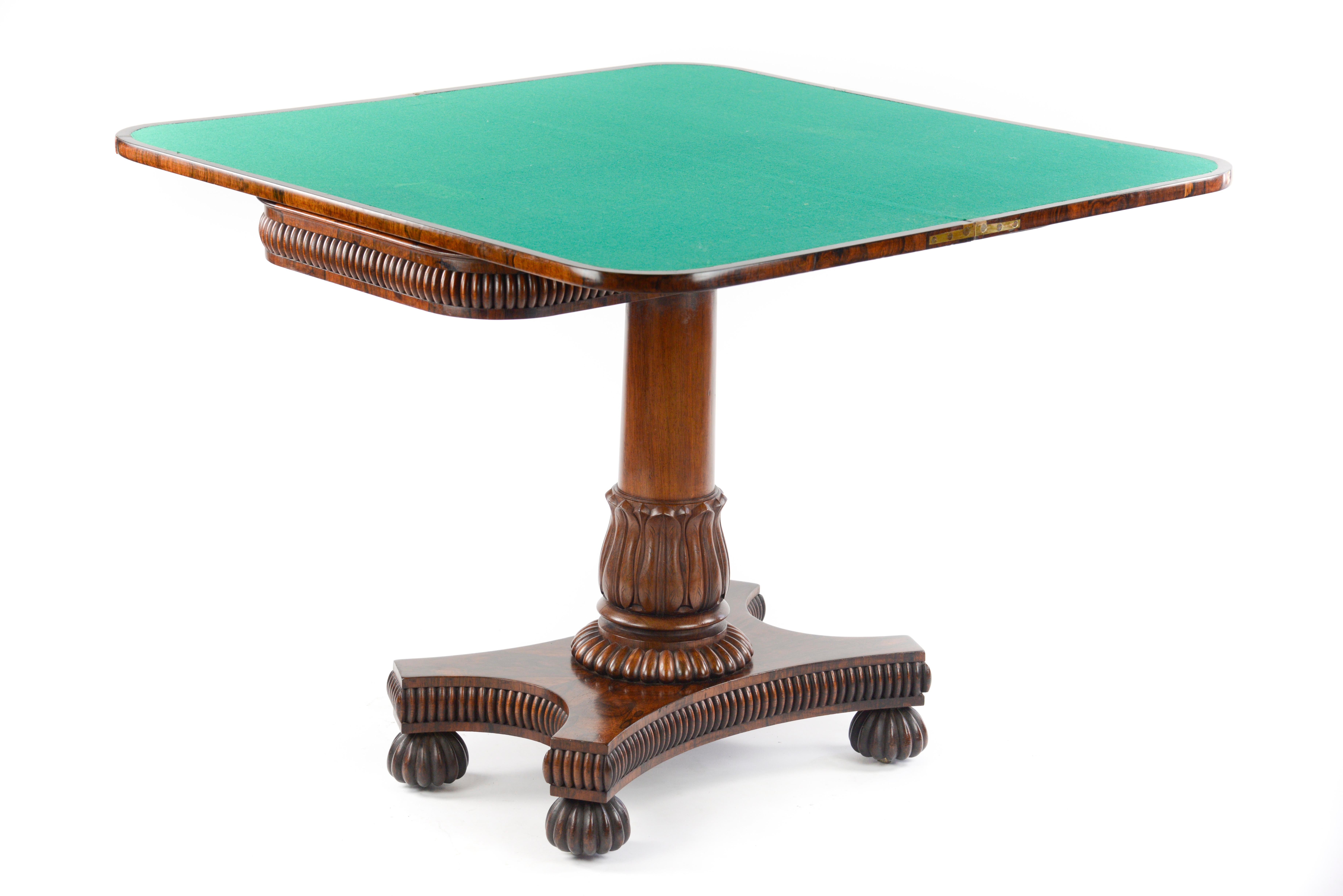 Fine William IV Rosewood Card Table, Attributed to Gillows 3