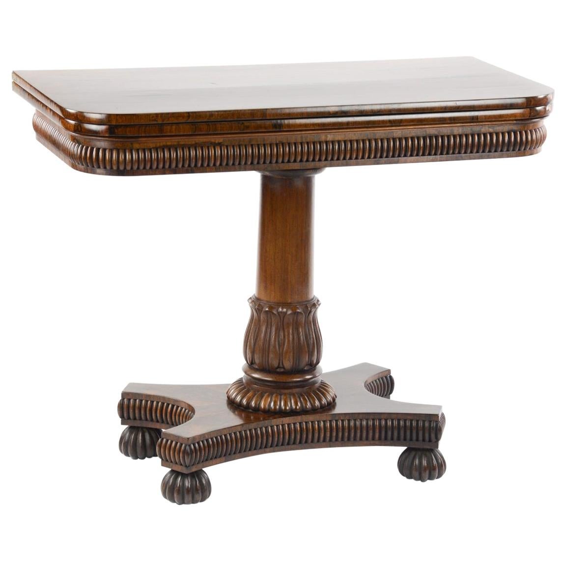 Fine William IV Rosewood Card Table, Attributed to Gillows