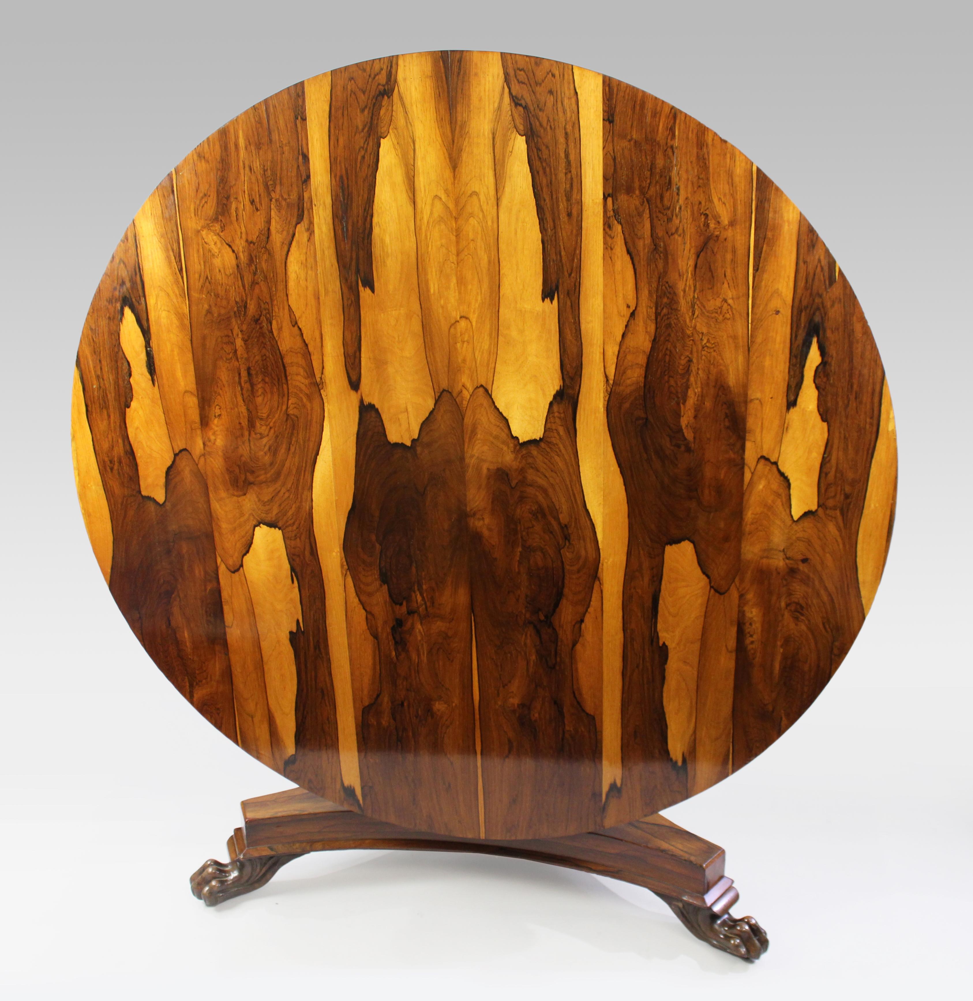 Fine William IV Sabina Wood Centre Table (c.1830)
English, Circa 1830

This stunning Sabina wood centre table is a rare and highly desirable piece dating to the William IV period (c.1830). Masterfully crafted from Sabina wood, it showcases a