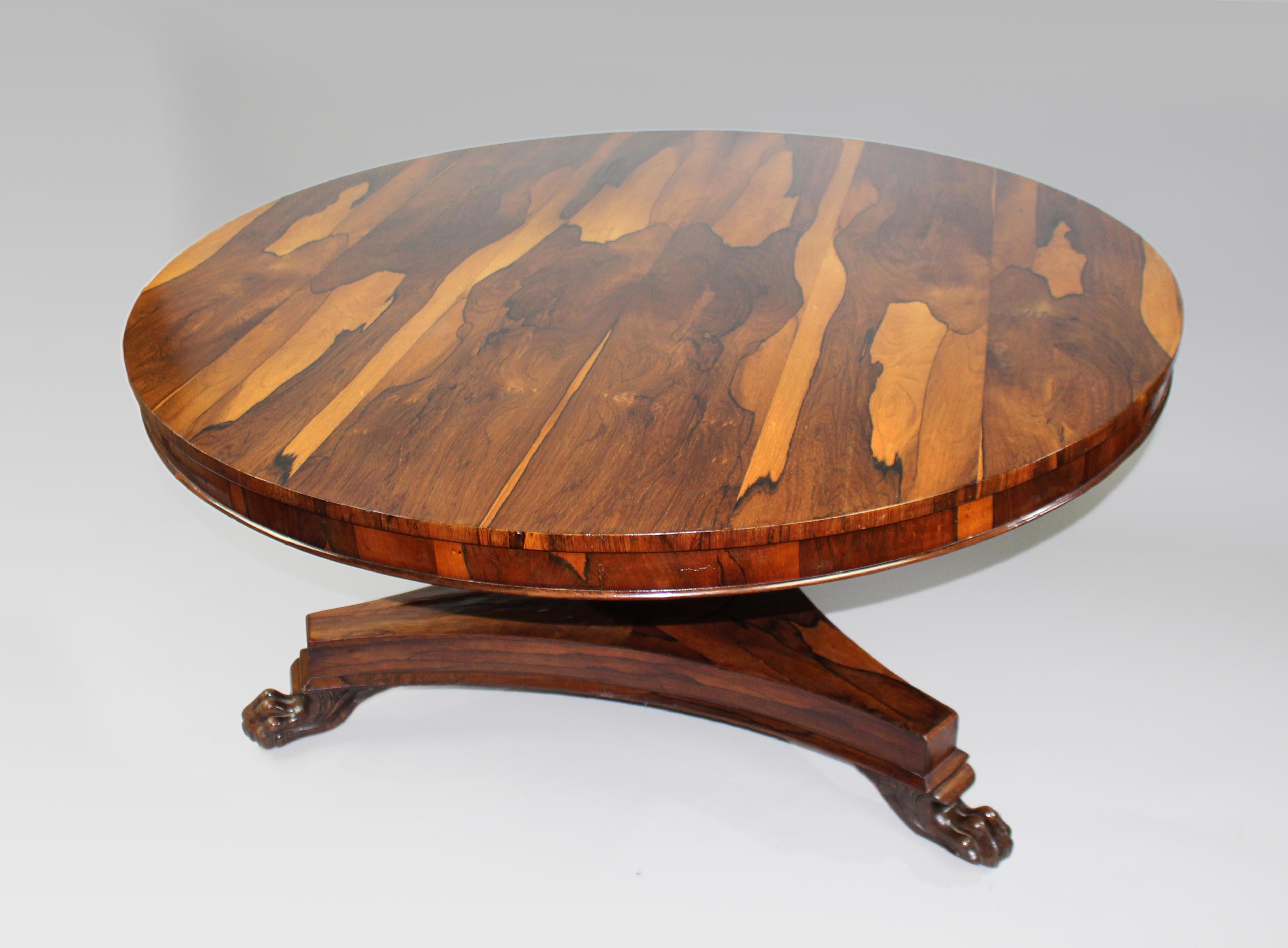 Fine William IV Sabina Wood Centre Table (c.1830) In Good Condition For Sale In Worcester, GB