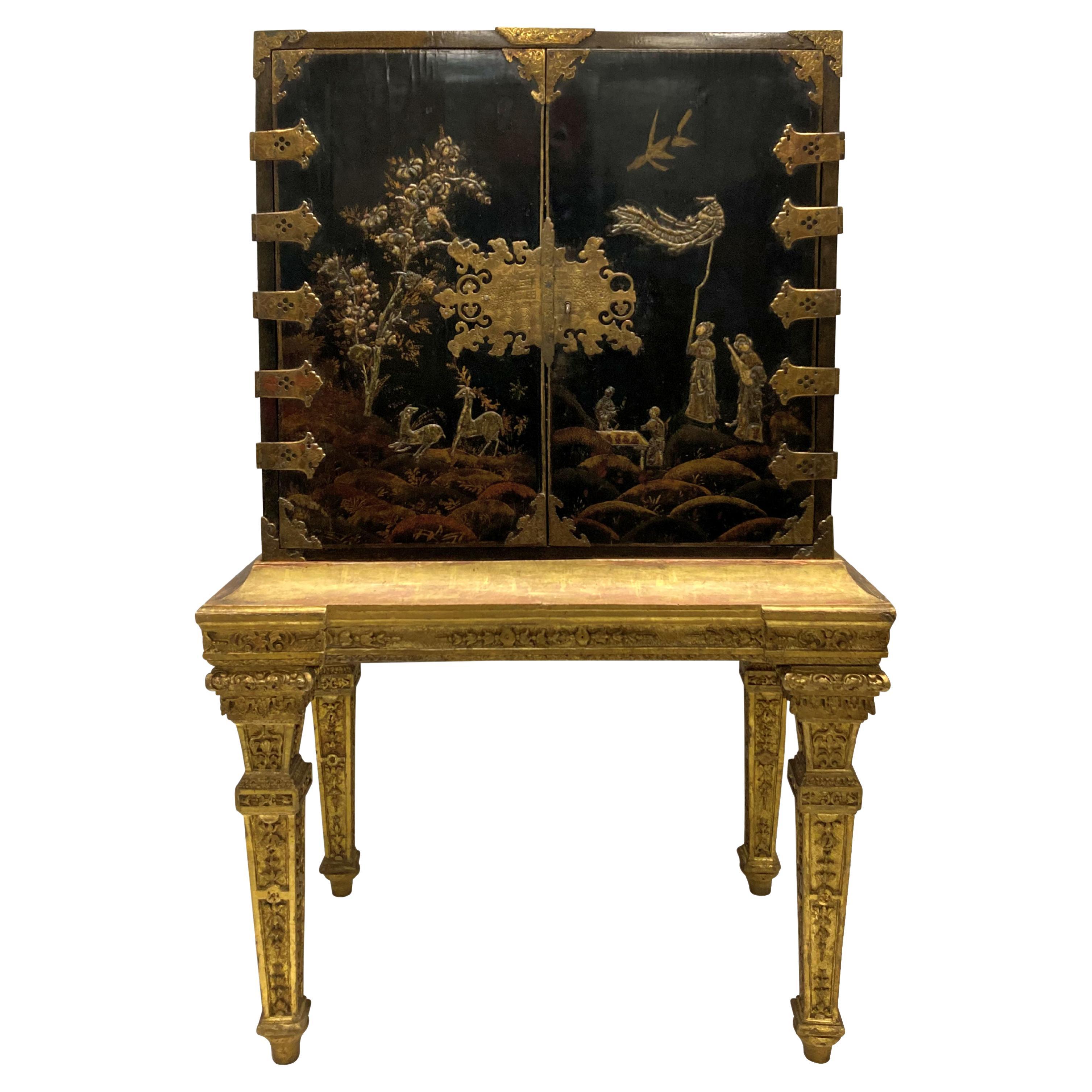 Fine William & Mary Chinoiserie Cabinet on Stand