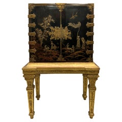 Fine William & Mary Chinoiserie Cabinet on Stand