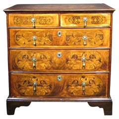 Fine William & Mary Period Inlaid Walnut Chest of Drawers, England Circa 1700