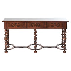 Fine William & Mary Revival Walnut & Marquetry Centre Table