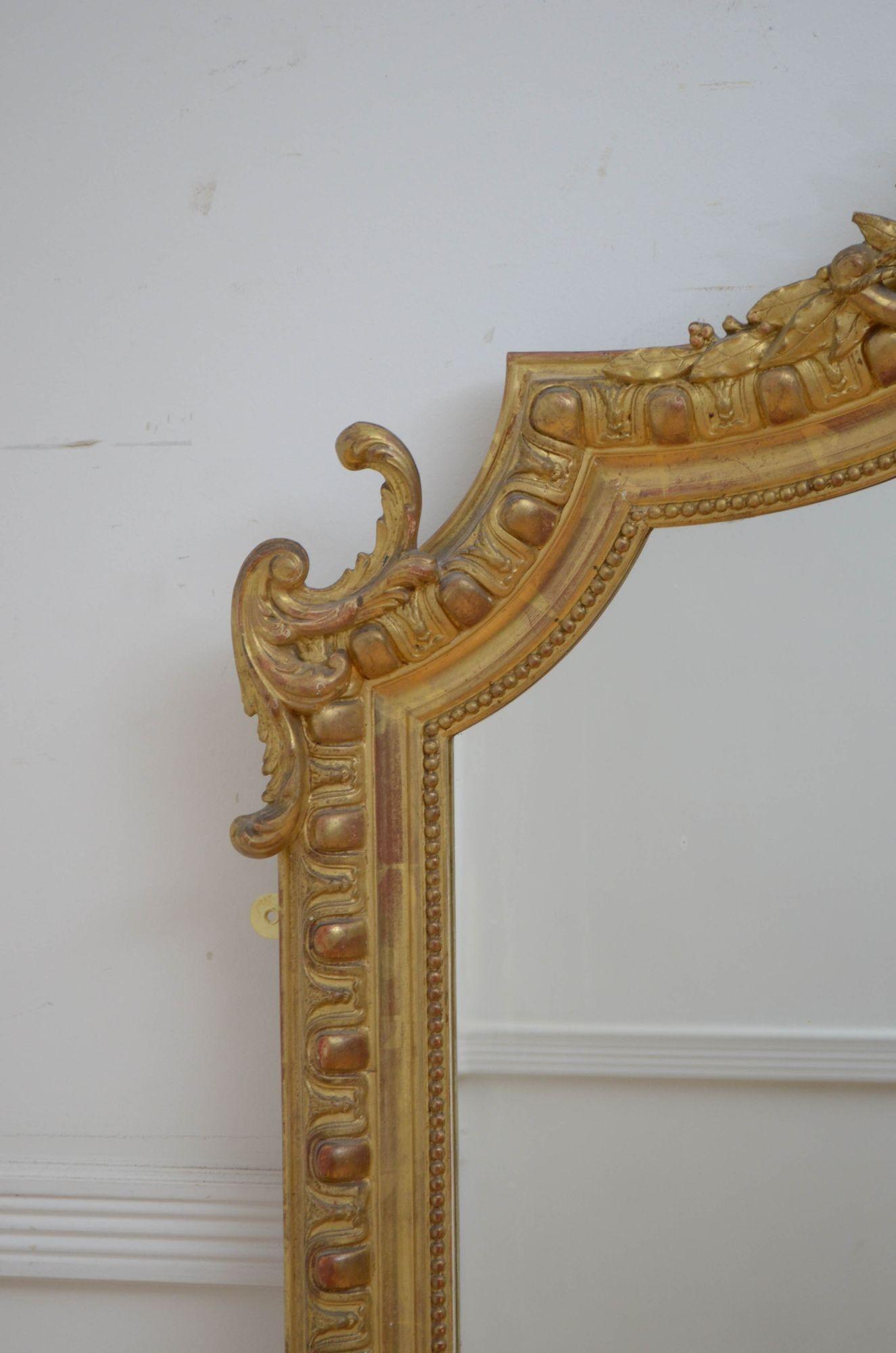 Gold Leaf Fine 19th Century Giltwood Mirror For Sale