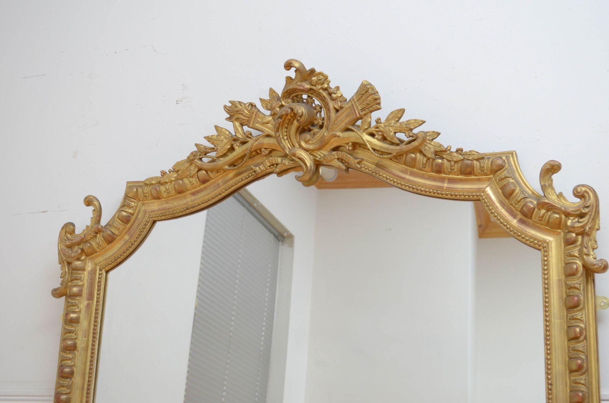 Fine 19th Century Giltwood Mirror For Sale 3