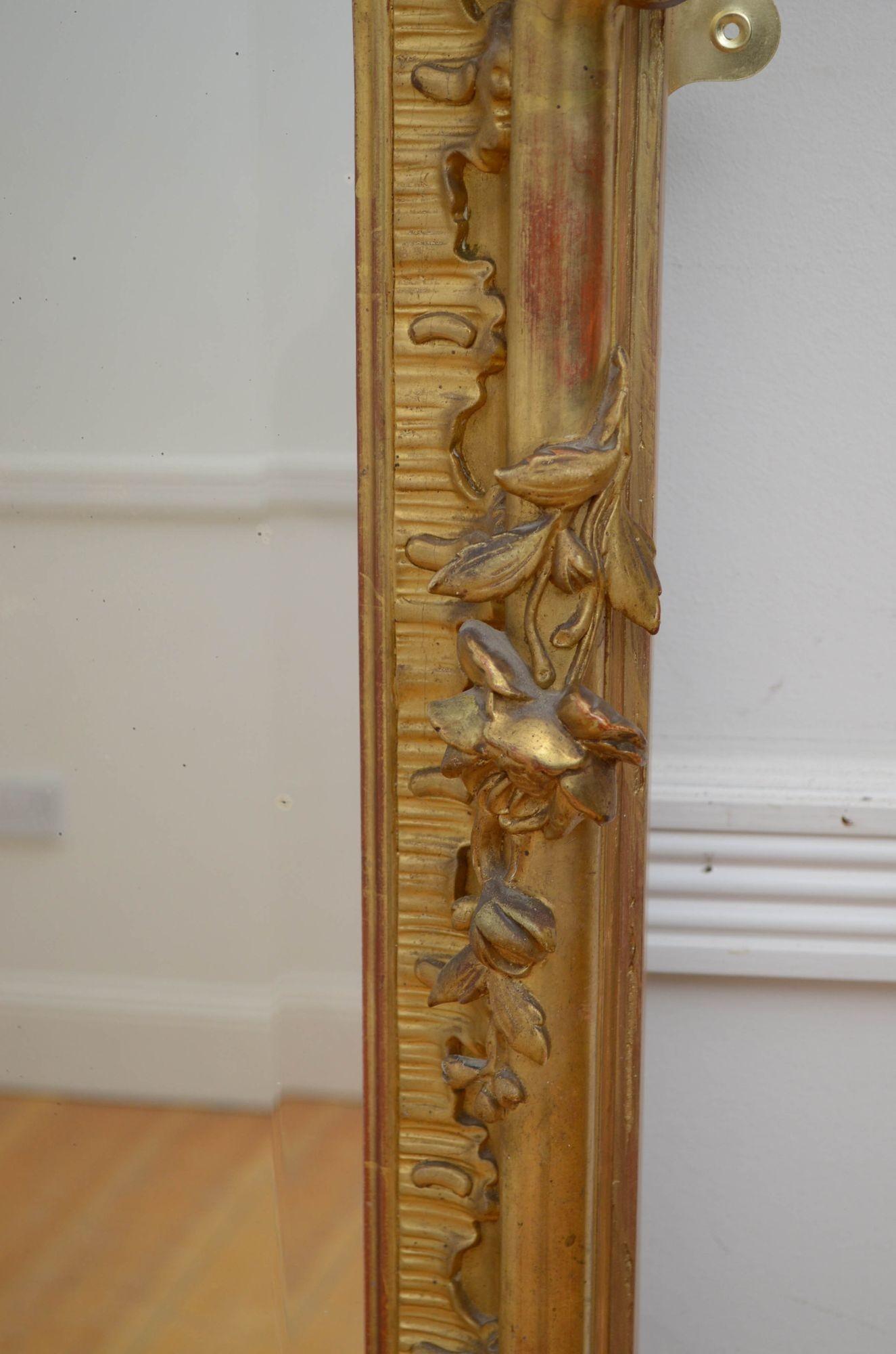 Fine XIXth Century Giltwood Mirror H163cm For Sale 7