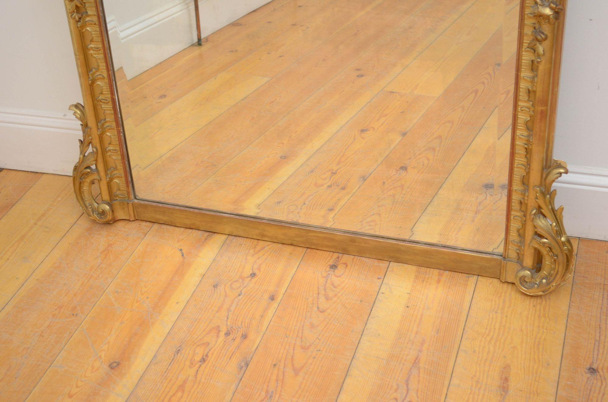 French Fine XIXth Century Giltwood Mirror H163cm For Sale