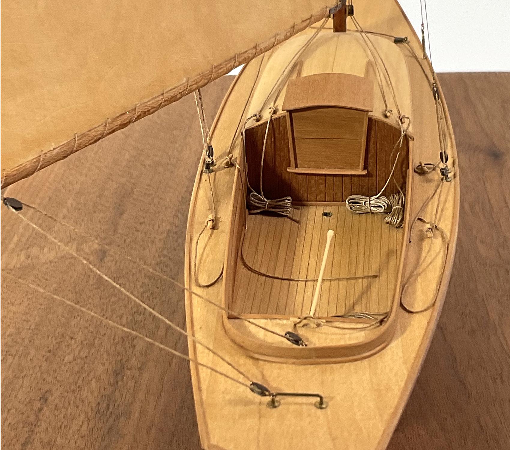 Wood Fine Yacht Model of a Wianno Senior