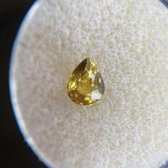 Fine Yellow Australian 0.84ct Untreated Sapphire Pear Teardrop Cut Gem