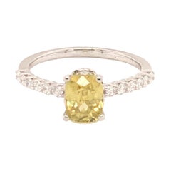 Diamond Yellow Sapphire Ring 18k Gold 1.6 Ct Certified 