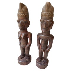 Fine Yoruba Ibeji Pair Ilorrin  African Tribal Art