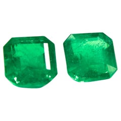 Fine Zambian Emerald Matching Pair, Vivid Green