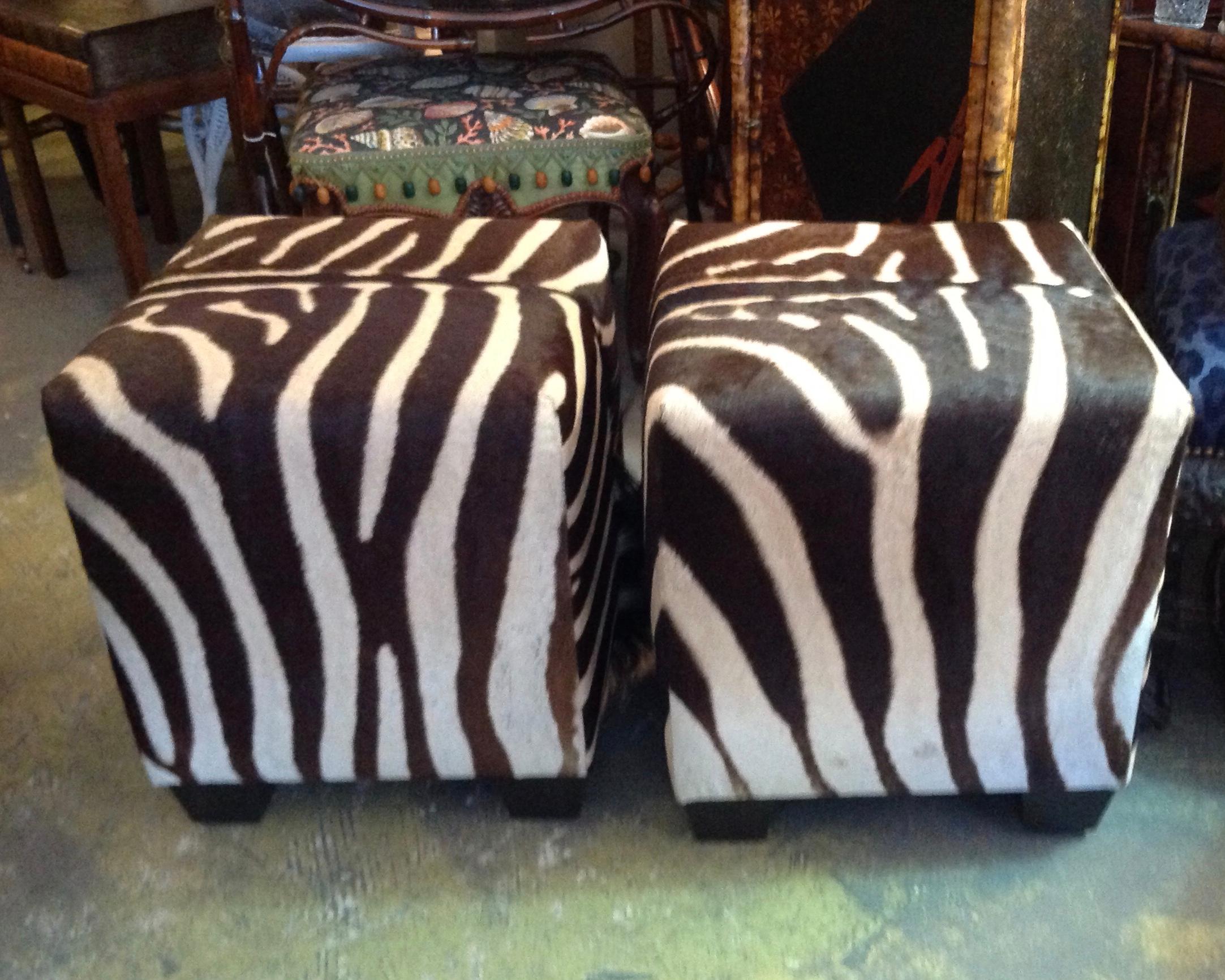 Fine Zebra Ottomans 1