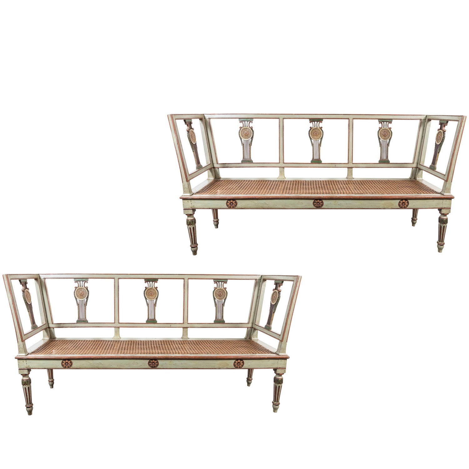 Fine Mid 19th Century Italian Painted Benches For Sale At 1stdibs