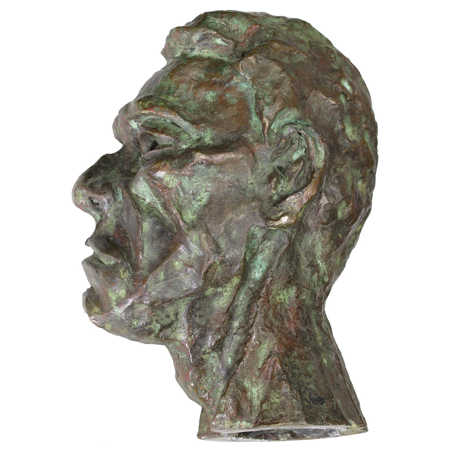 20th Century Fine Bronze Bust of a Man in Manner of Sir Jacob Epstein (British 1880-1959) For Sale