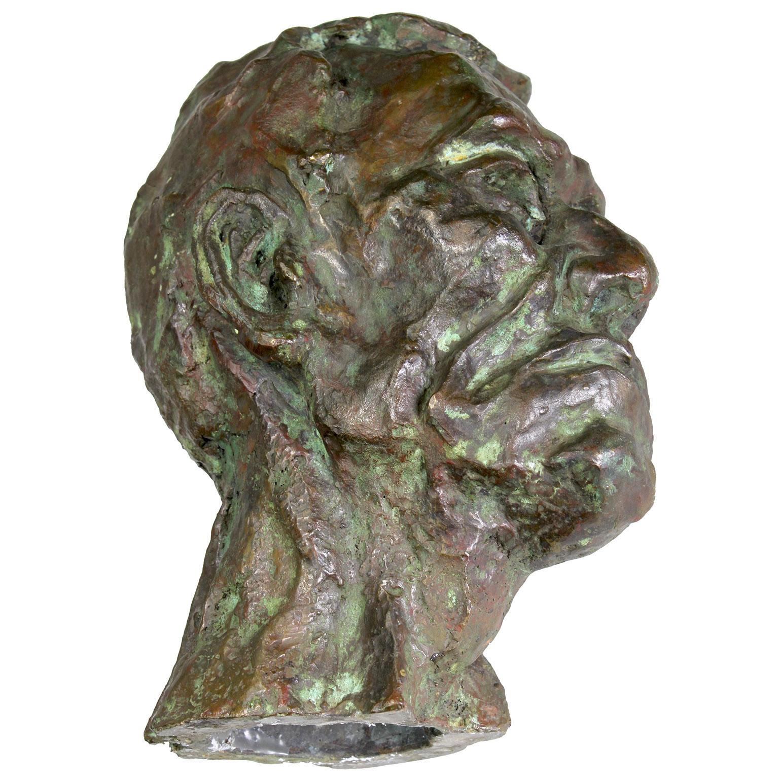 Fine Bronze Bust of a Man in Manner of Sir Jacob Epstein (British 1880-1959) For Sale 1