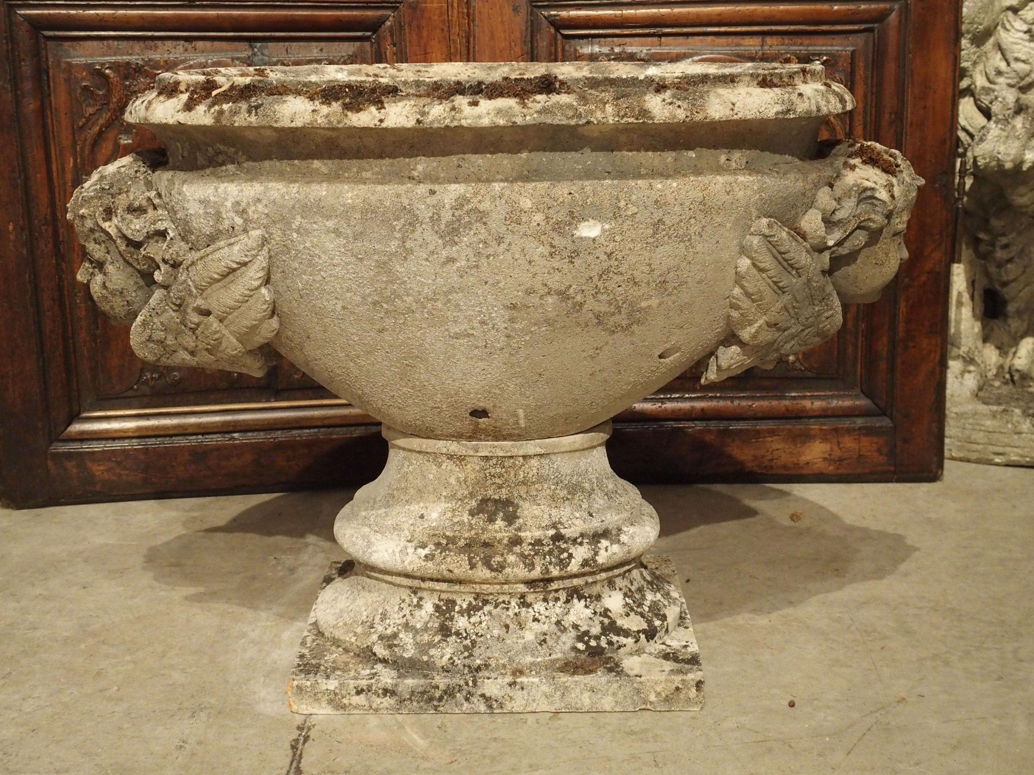 Finely Carved Antique Limestone Jardiniere Planter from France, Circa 1800 6