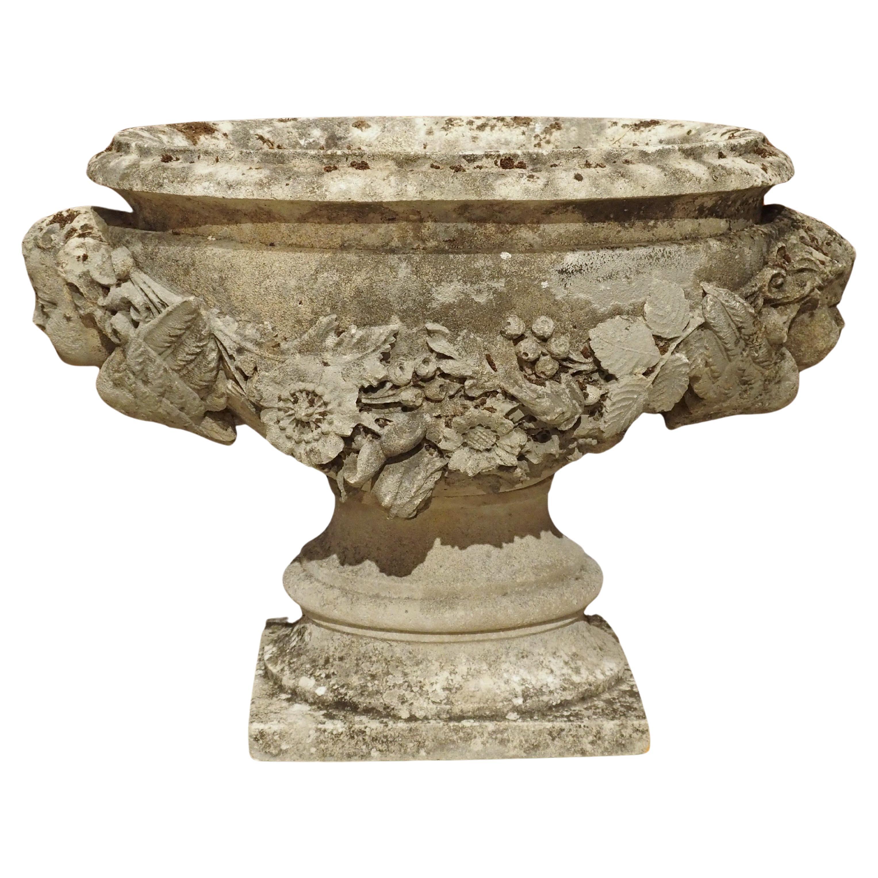 Finely Carved Antique Limestone Jardiniere Planter from France, Circa 1800