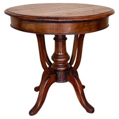 Antique Finely Carved British Colonial 19th Century Round Coffee Table