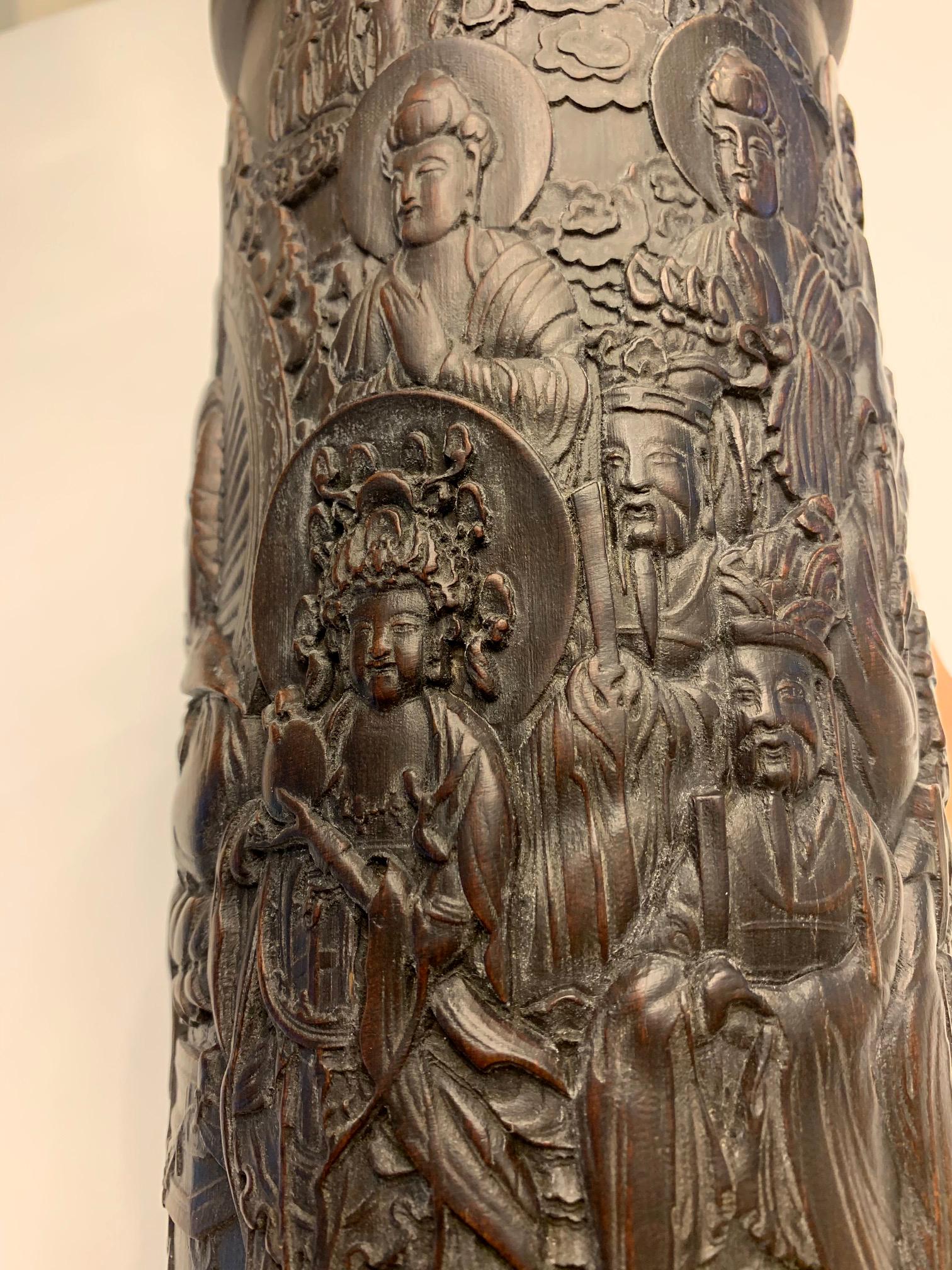 Finely Carved Chinese Brush Holder Pot For Sale 3