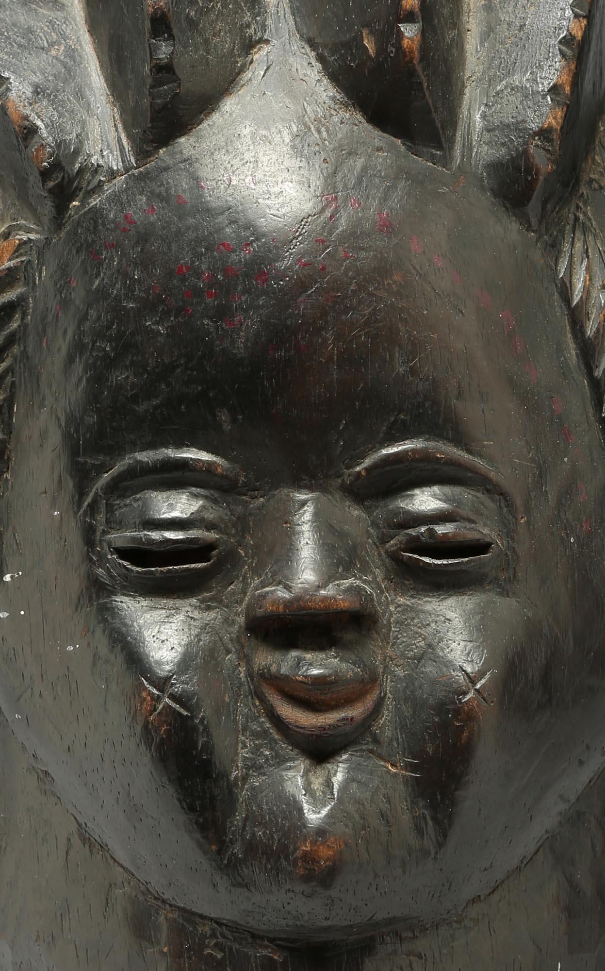 Finely Carved Dark Wood Bassa Helmet Mask Liberia Early 20th Century Provenance 1