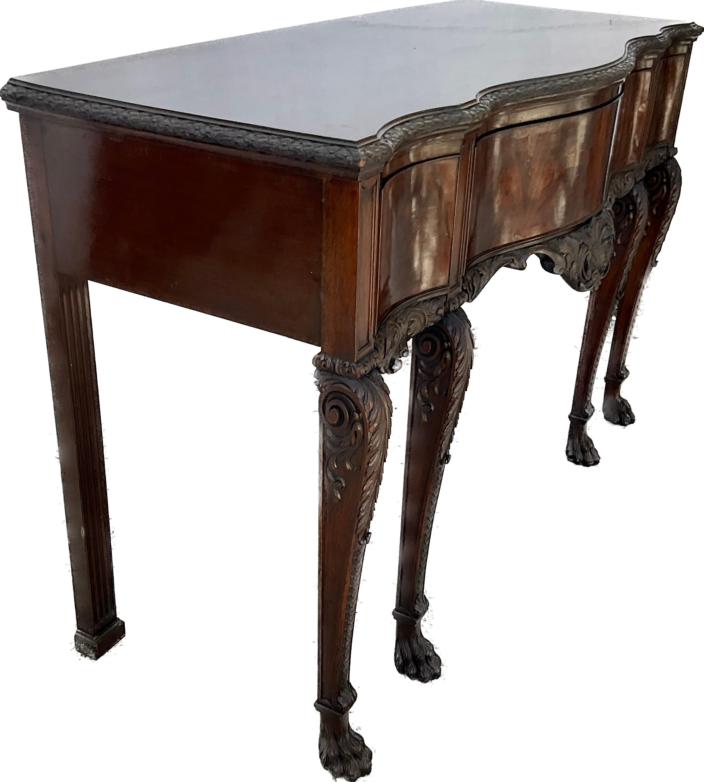 Finely Carved George III Style Mahogany Serving Table For Sale 5