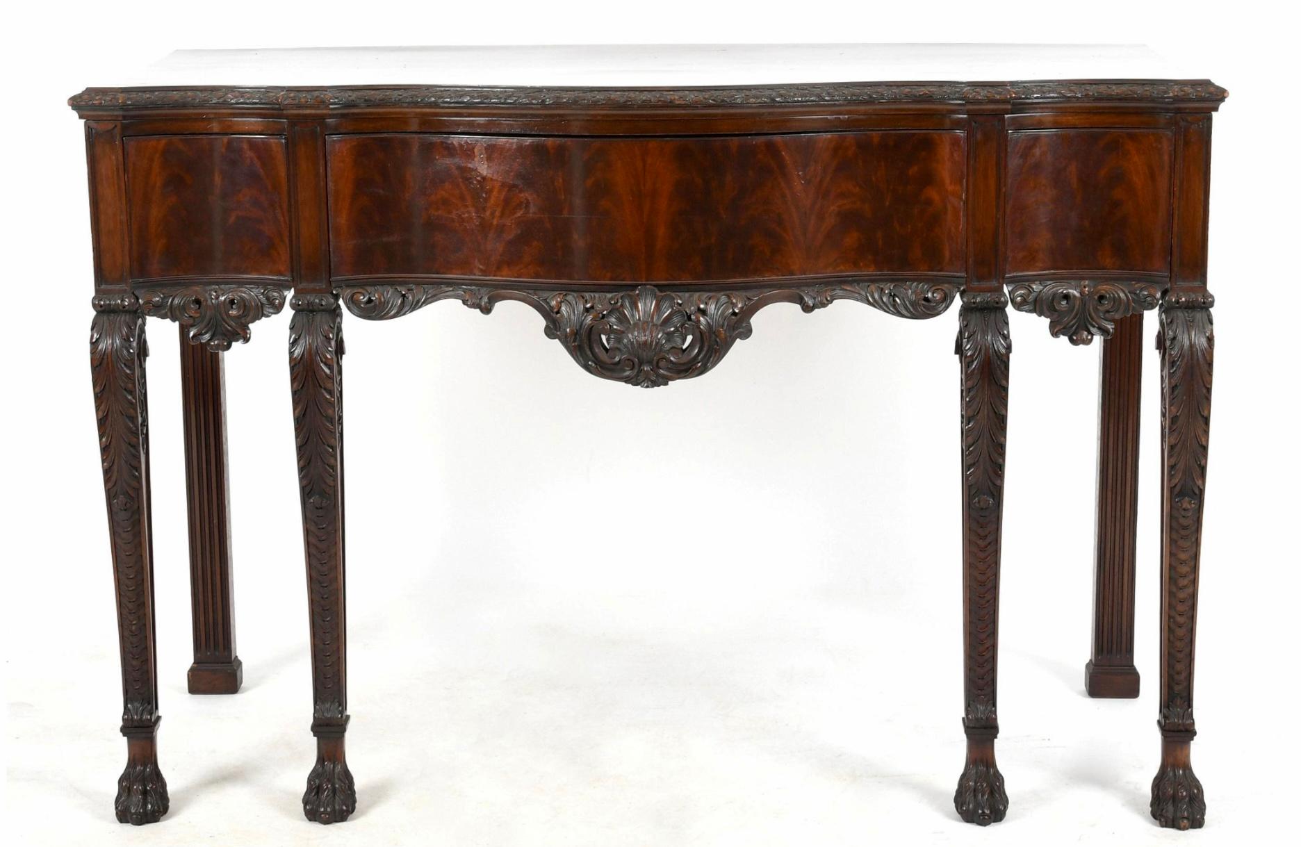 Finely Carved George III Style Mahogany Serving Table For Sale 6