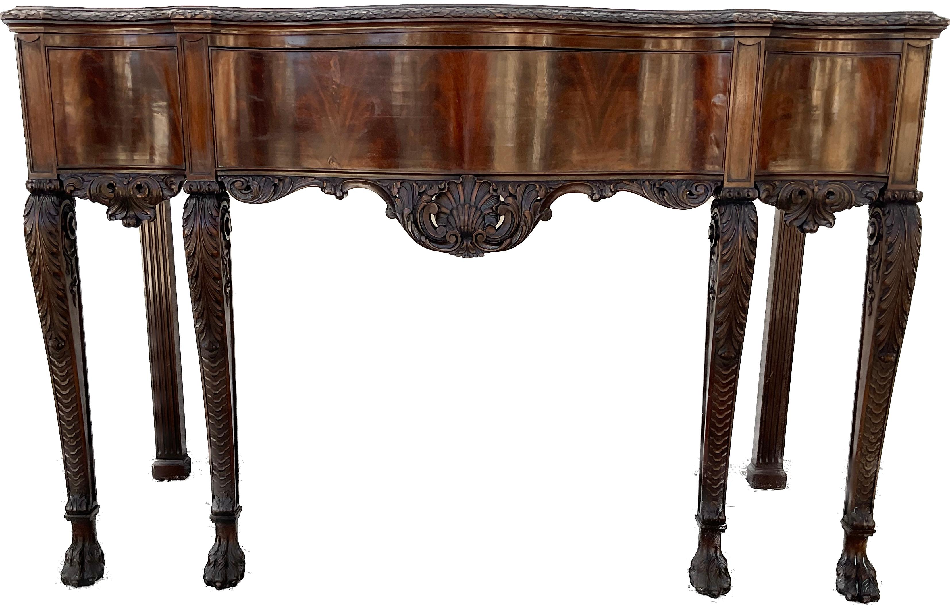 Finely Carved George III Style Mahogany Serving Table For Sale 2