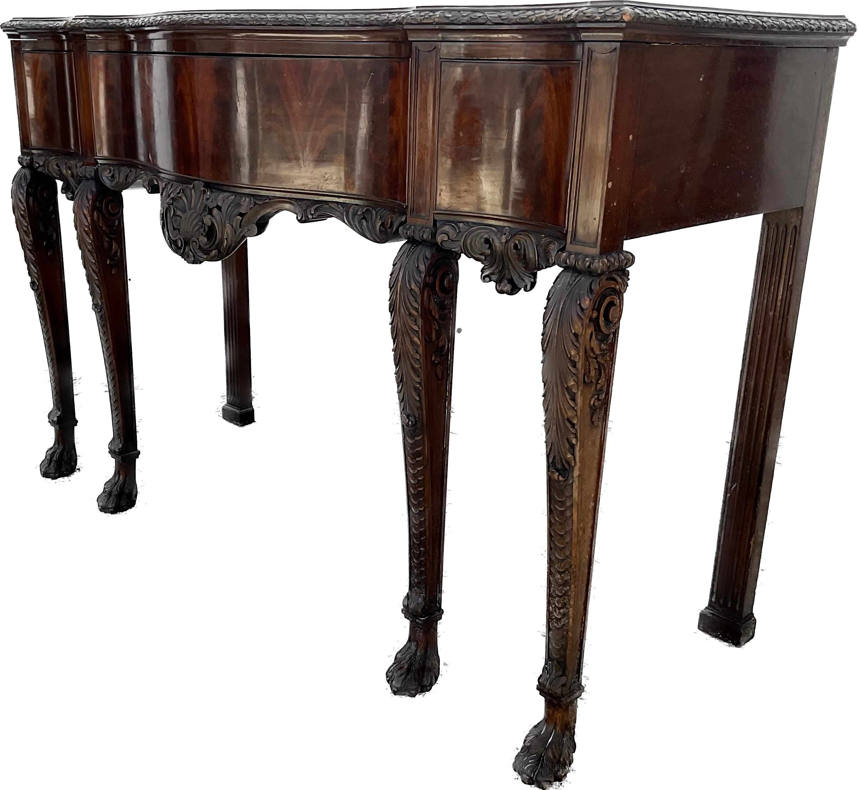 Finely Carved George III Style Mahogany Serving Table For Sale 4