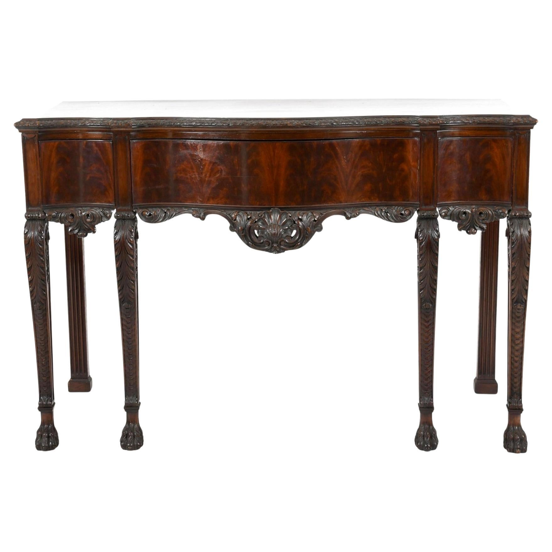 Finely Carved George III Style Mahogany Serving Table For Sale