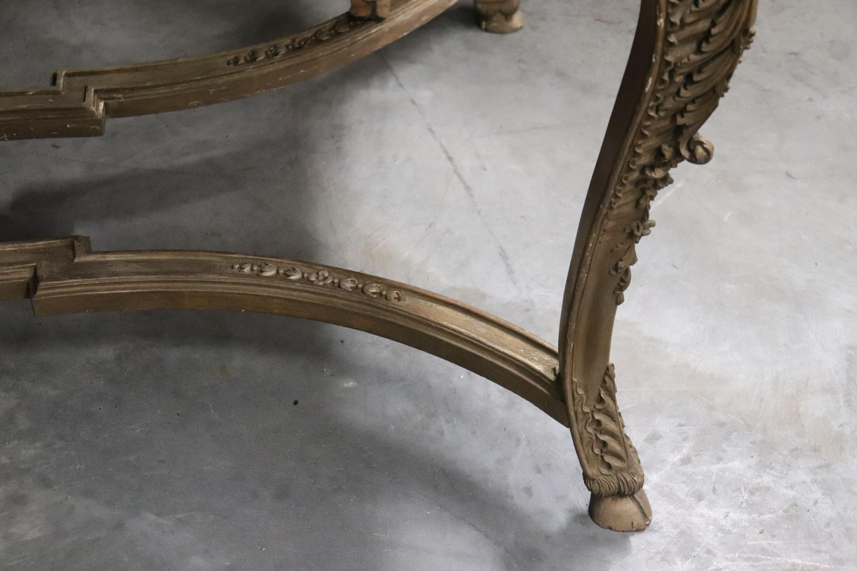 Finely Carved Gilded French Verdi Green Marble Louis XV Center Table circa 1890s For Sale 7