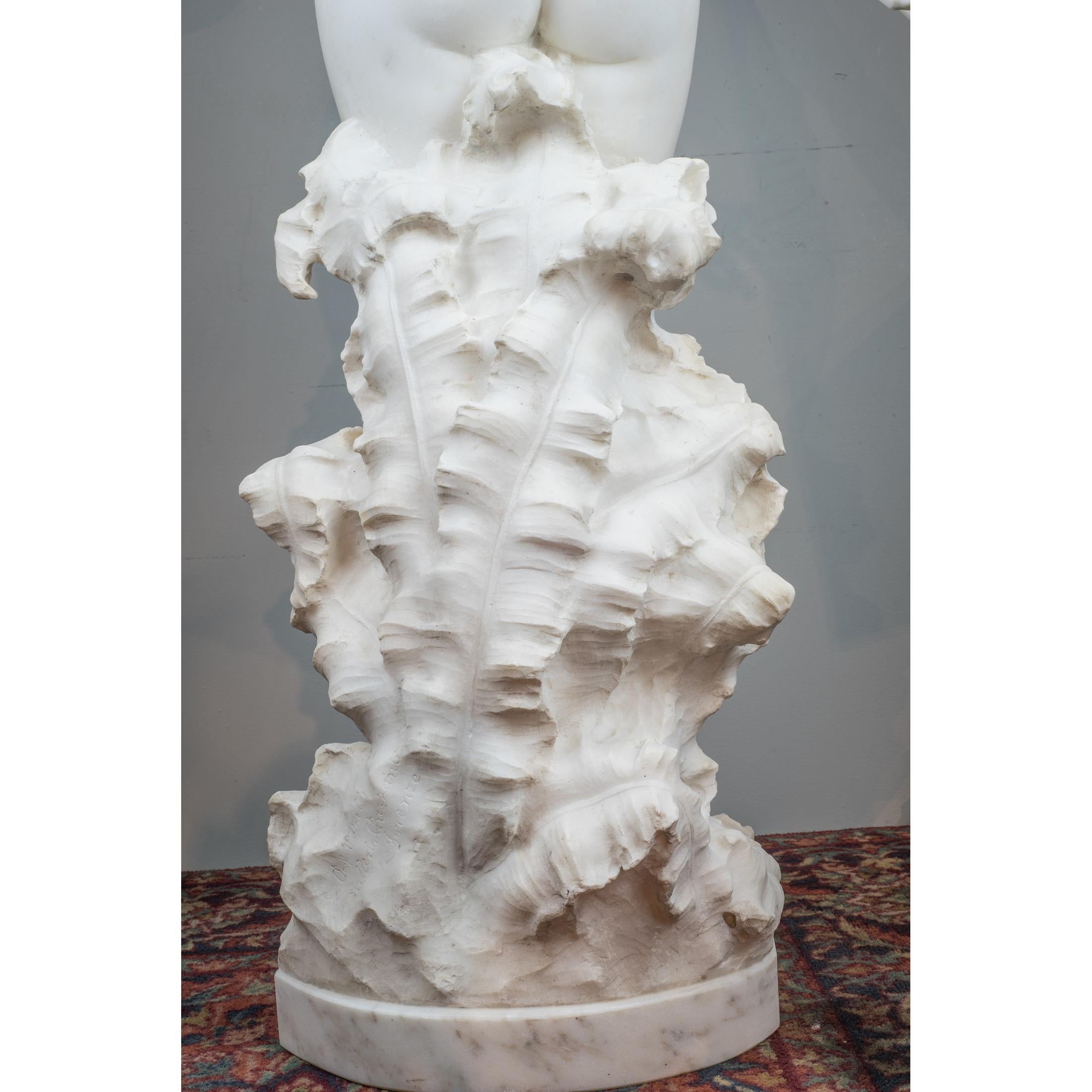 White Marble Statue of a Woman by Aristide Petrilli For Sale 3