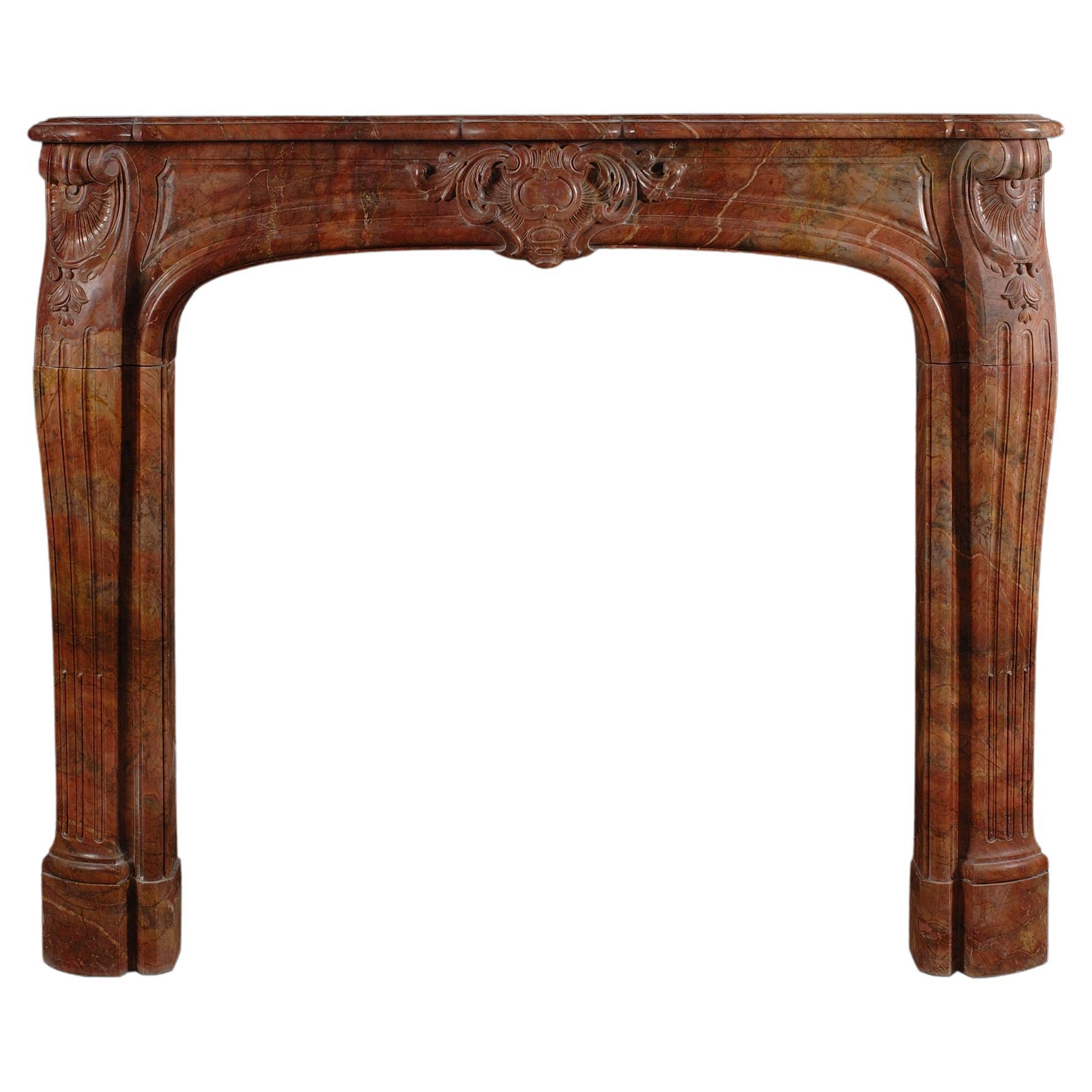 Finely carved Italian marble fireplace