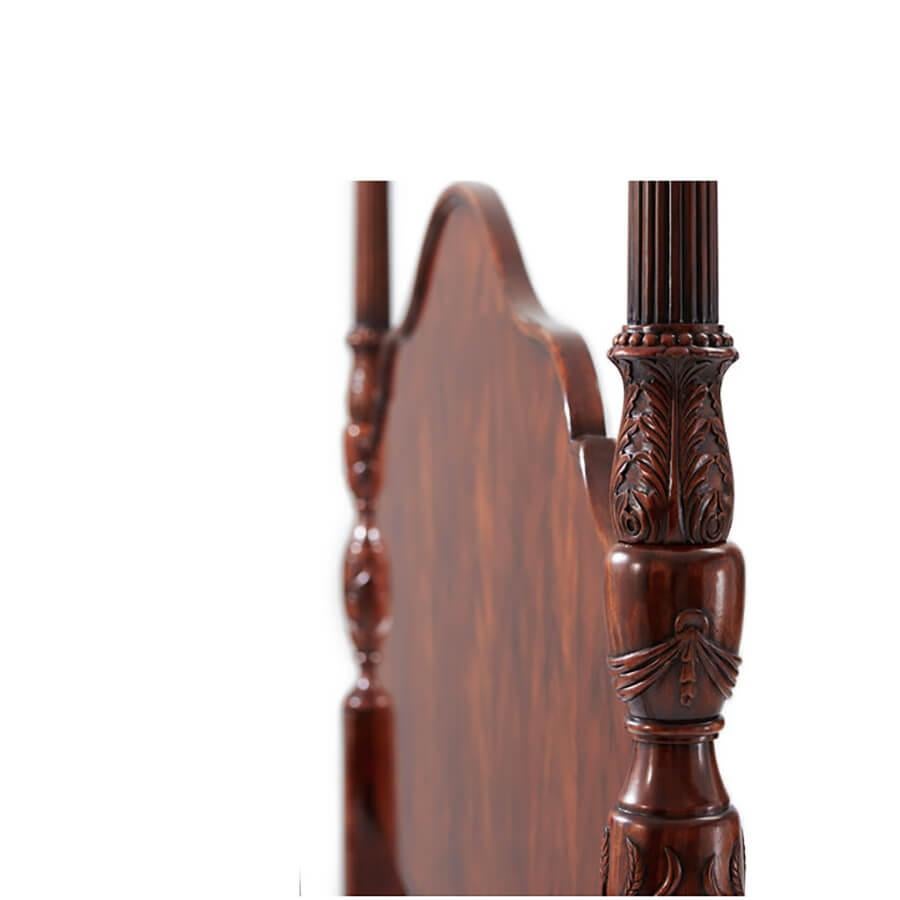 Finely Carved Mahogany Four Post King Size Bed In New Condition In Westwood, NJ