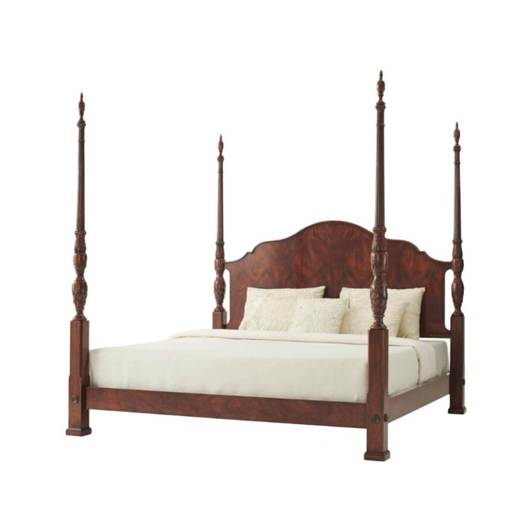 Finely Carved Mahogany Four Post King, Four Post King Bed Frame