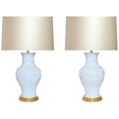 Finely Carved Porcelain Lamps