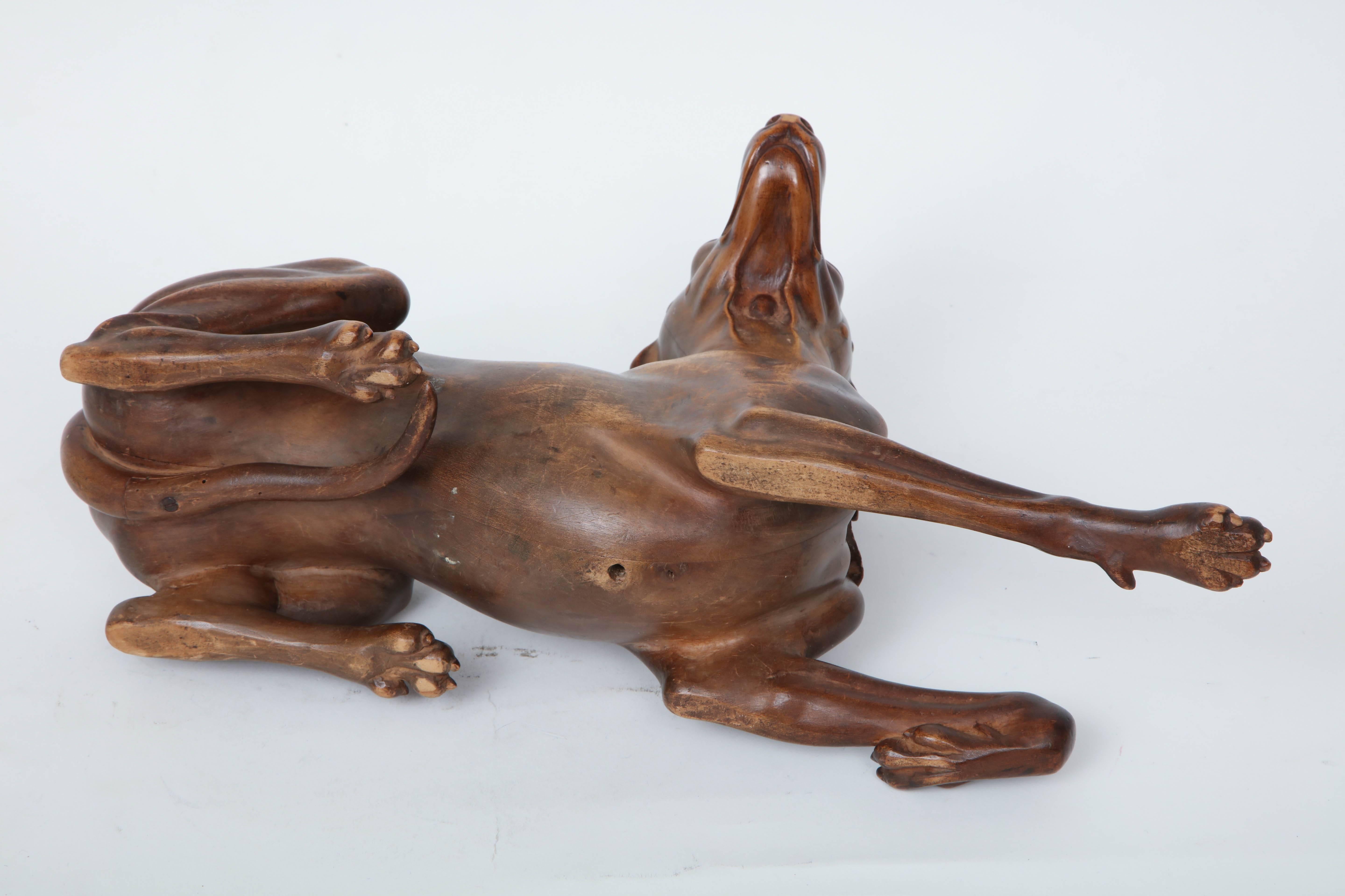 Finely Carved Recumbent Whippet, circa 1900s 6